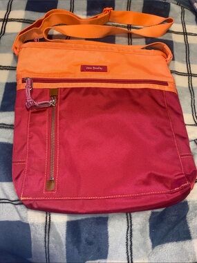 Unique Vera Bradley Orange and Pink Two-Tone Crossbody Bag
